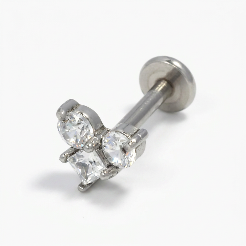 Piercing con zirconi in Acciaio Chirurgico 316L - Piercing per lobo, helix, forward helix, conch, flat, tragus
