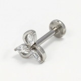 Piercing ad elica con zirconi in Acciaio Chirurgico 316L - Piercing per lobo, helix, forward helix, conch, flat, tragus