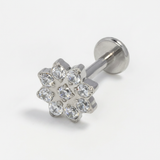 Piercing con fiore in Acciaio Chirurgico 316L - Piercing per lobo, helix, forward helix, conch, flat, tragus