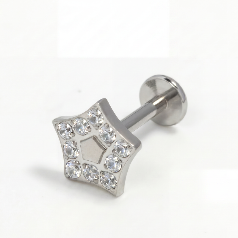 Piercing con zirconi in Acciaio Chirurgico 316L - Piercing per lobo, helix, forward helix, conch, flat, tragus