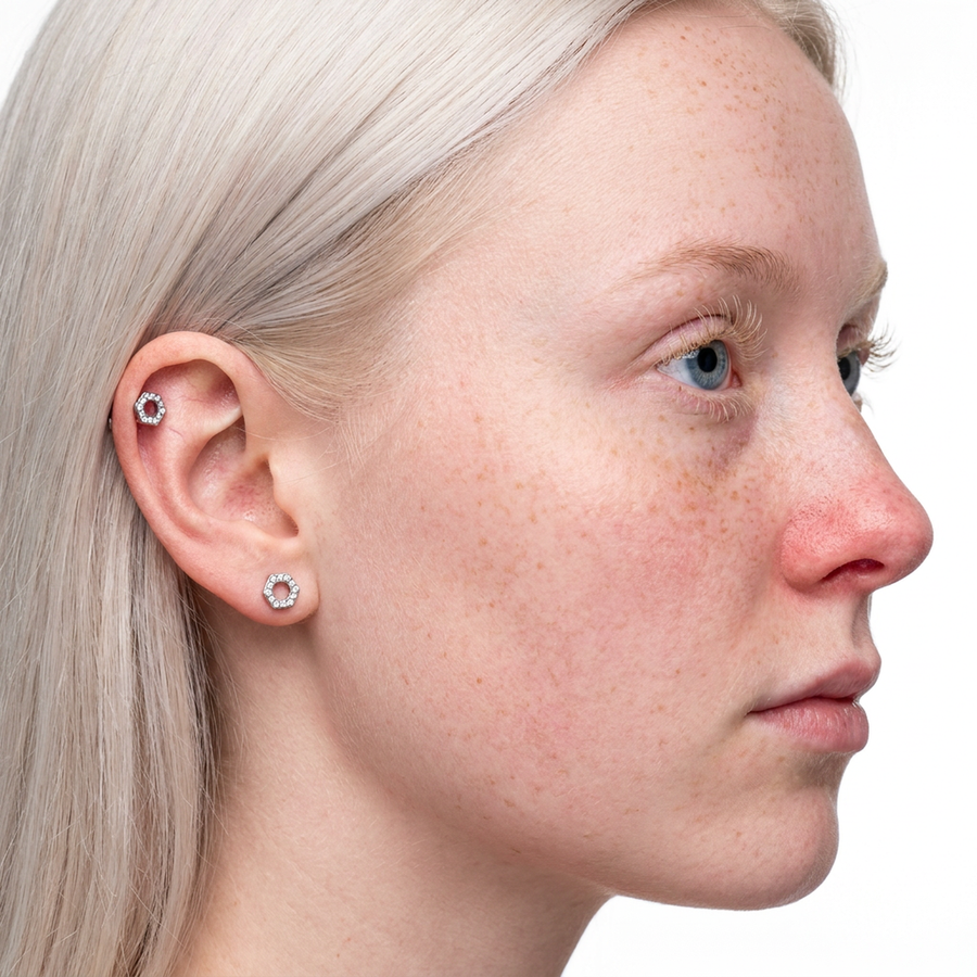 Piercing di zirconi in Acciaio Chirurgico 316L - Piercing per lobo, helix, forward helix, conch, flat, tragus