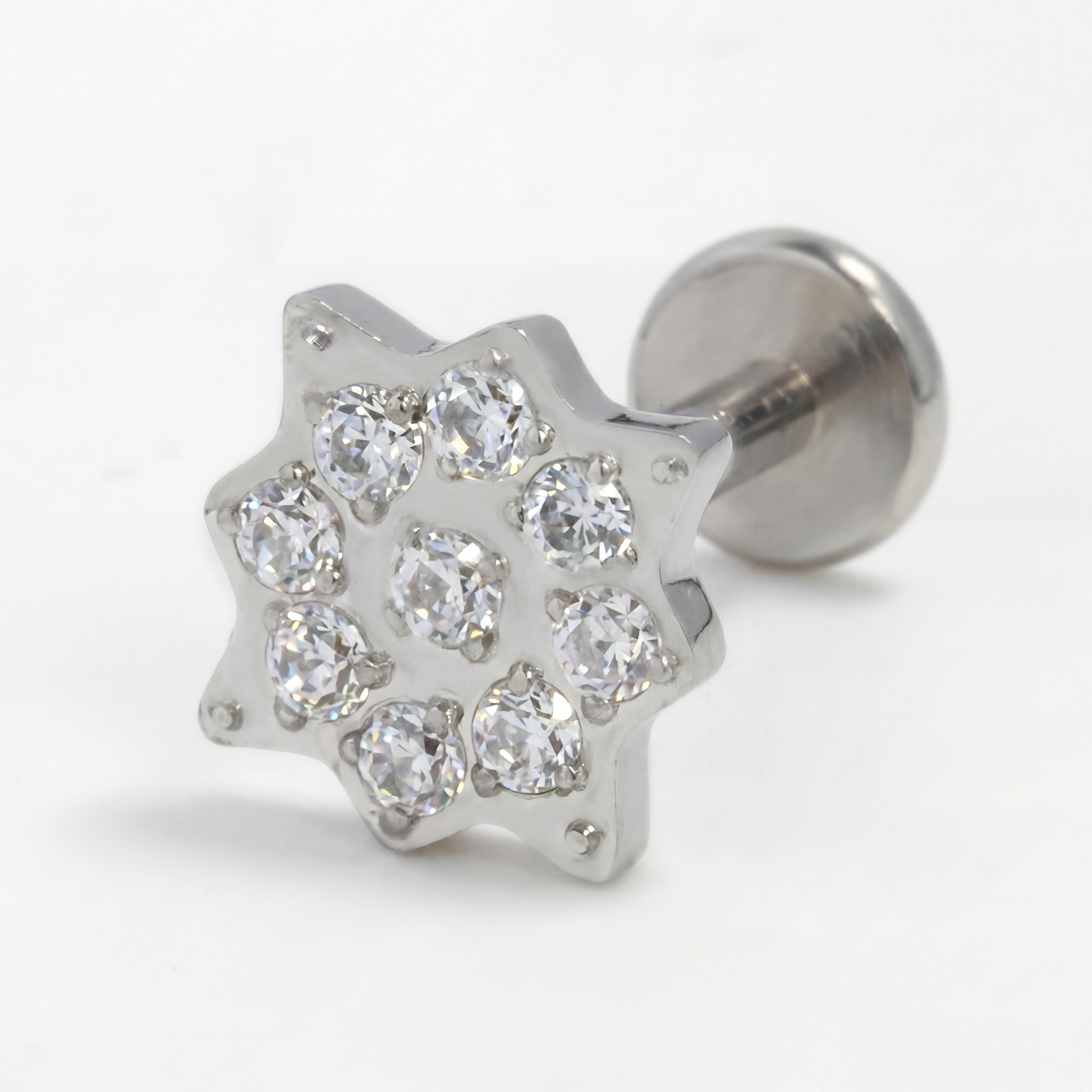 Piercing con zirconi in Acciaio Chirurgico 316L - Piercing per lobo, helix, forward helix, conch, flat, tragus