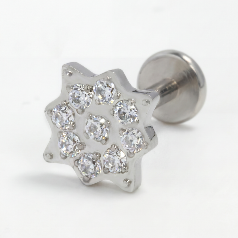 Piercing con zirconi in Acciaio Chirurgico 316L - Piercing per lobo, helix, forward helix, conch, flat, tragus