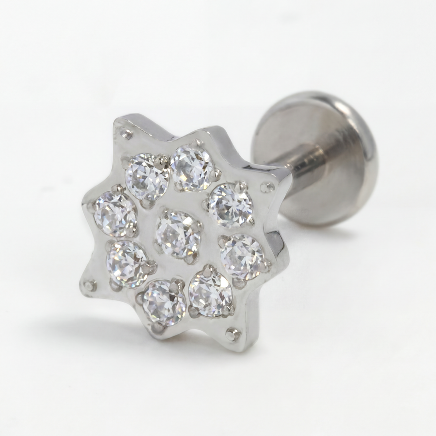 Piercing con zirconi in Acciaio Chirurgico 316L - Piercing per lobo, helix, forward helix, conch, flat, tragus