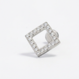 Piercing con quadro di zirconi in Acciaio Chirurgico 316L - Piercing per lobo, helix, forward helix, conch, flat, tragus