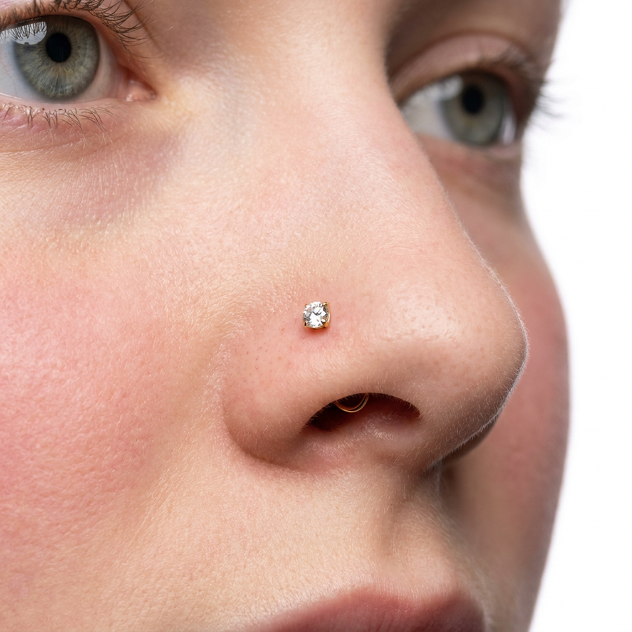 Piercing con zircone in Titanio G23- Piercing per naso