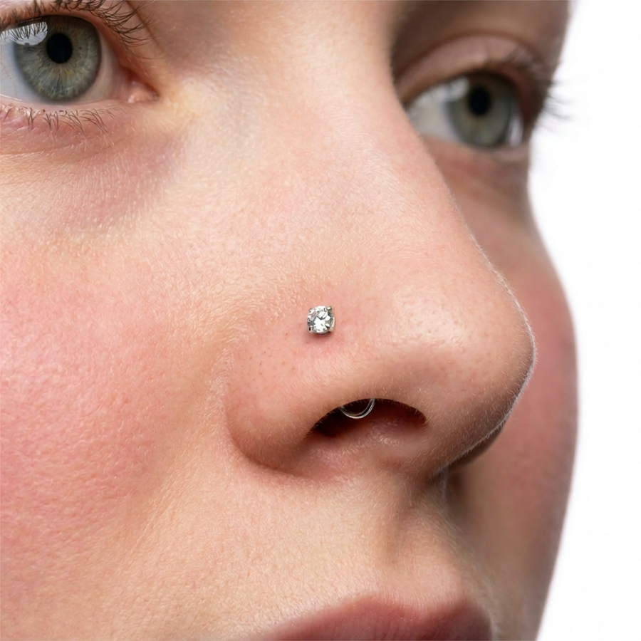 Piercing con zircone in Titanio G23- Piercing per naso