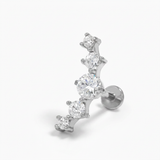 Piercing con zirconi in acciaio chirurgico 316L - Piercing per lobo, helix, forward helix, conch, flat, tragus