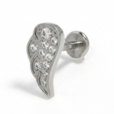 Piercing con ala di zirconi in Acciaio Chirurgico 316L - Piercing per lobo, helix, forward helix, conch, flat, tragus