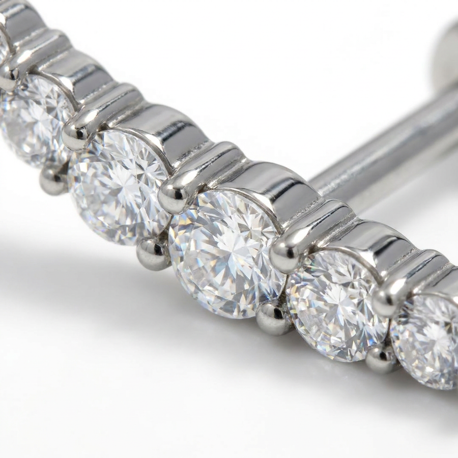 Piercing con arco di zirconi in Acciaio Chirurgico 316L - Piercing per lobo, helix, conch, flat