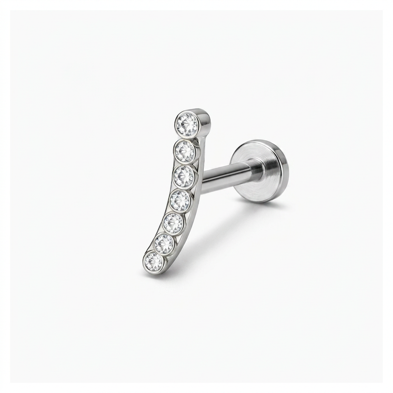Piercing con zirconi in Acciaio Chirurgico 316L - Piercing per lobo, helix, forward helix, conch, flat, tragus