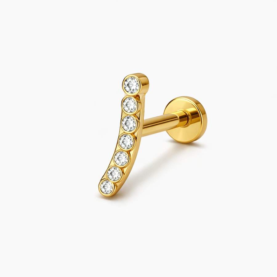 Piercing con zirconi in Acciaio Chirurgico 316L - Piercing per lobo, helix, forward helix, conch, flat, tragus