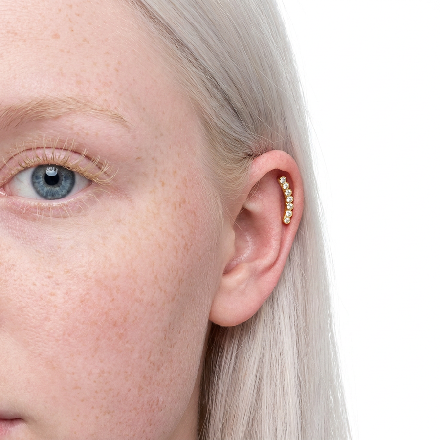 Piercing con zirconi in Acciaio Chirurgico 316L - Piercing per lobo, helix, forward helix, conch, flat, tragus