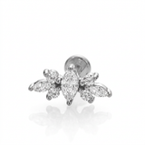 Piercing con zirconi in acciaio chirurgico 316L - Piercing per lobo, helix, forward helix, conch, flat, tragus