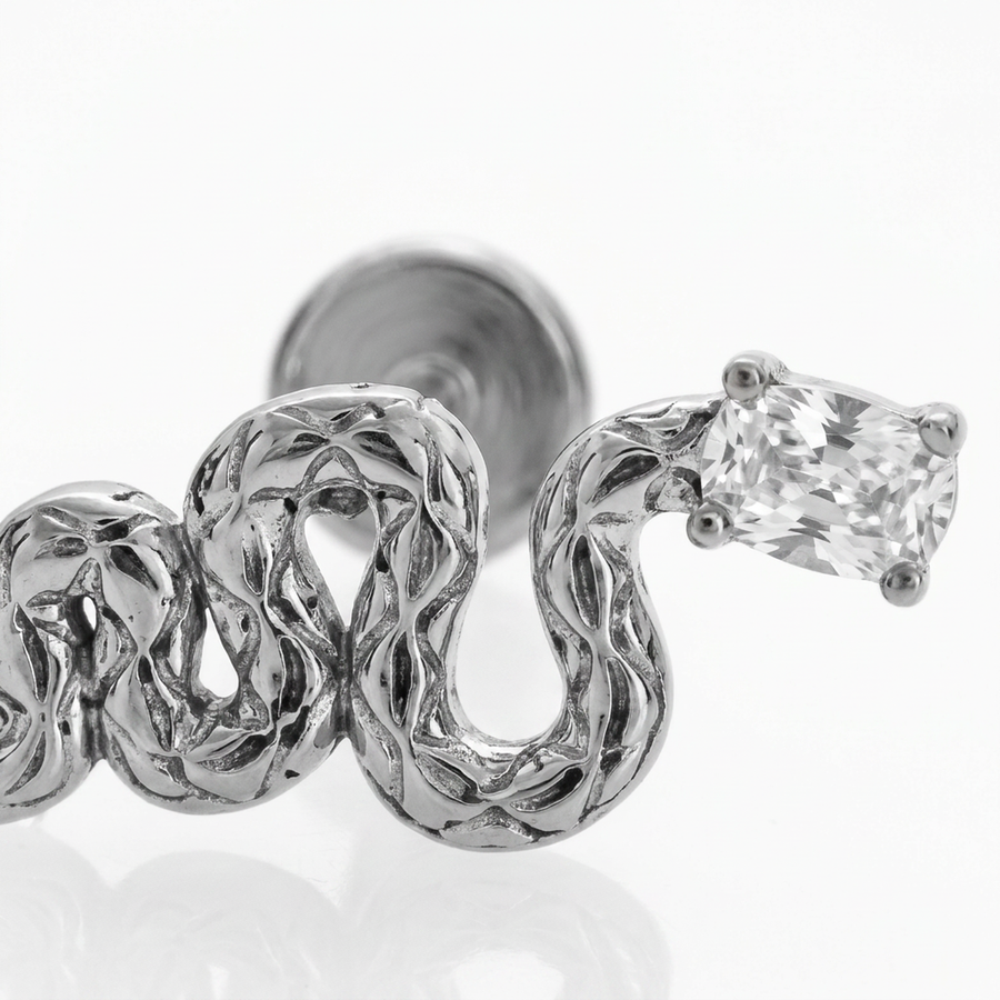 Piercing con serpente in Acciaio Chirurgico 316L - Piercing per lobo, helix, forward helix, conch, flat, tragus