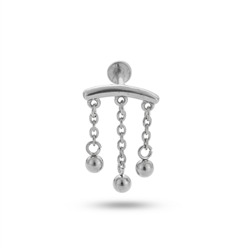 Piercing con catenelle e palline in Acciaio Chirurgico 316L - Piercing per lobo, helix, forward helix, conch, flat, tragus