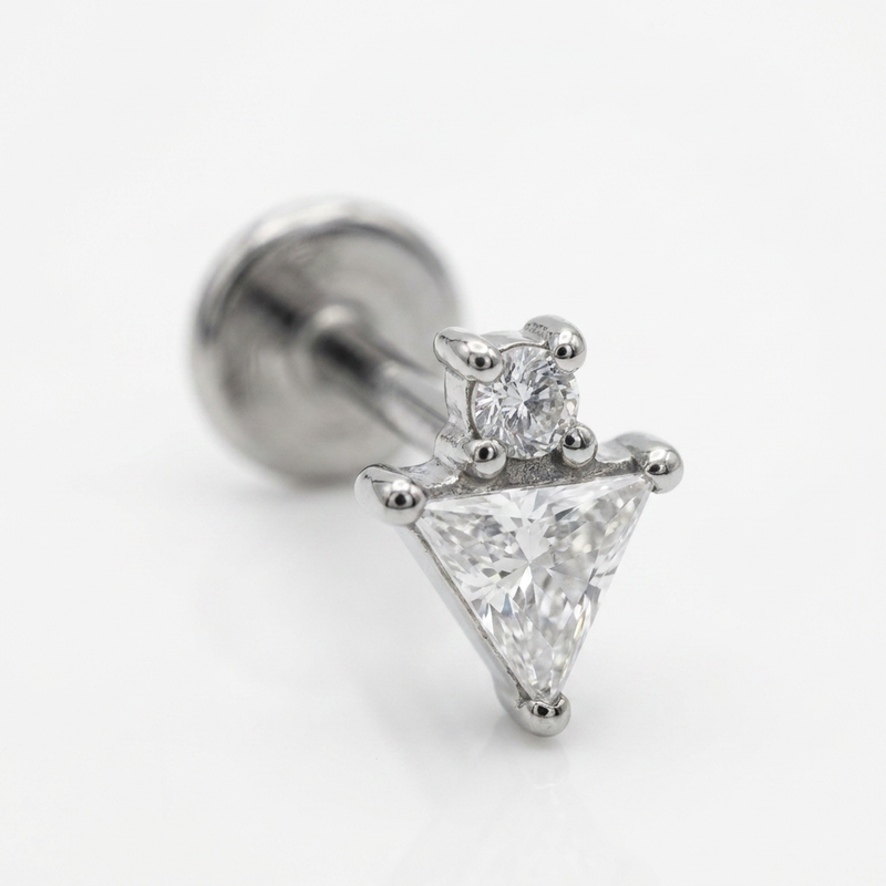 Piercing con zirconi in Acciaio Chirurgico 316L - Piercing per lobo, helix, forward helix, conch, flat, tragus