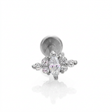 Piercing con zirconi in acciaio chirurgico 316L - Piercing per lobo, helix, forward helix, conch, flat, tragus