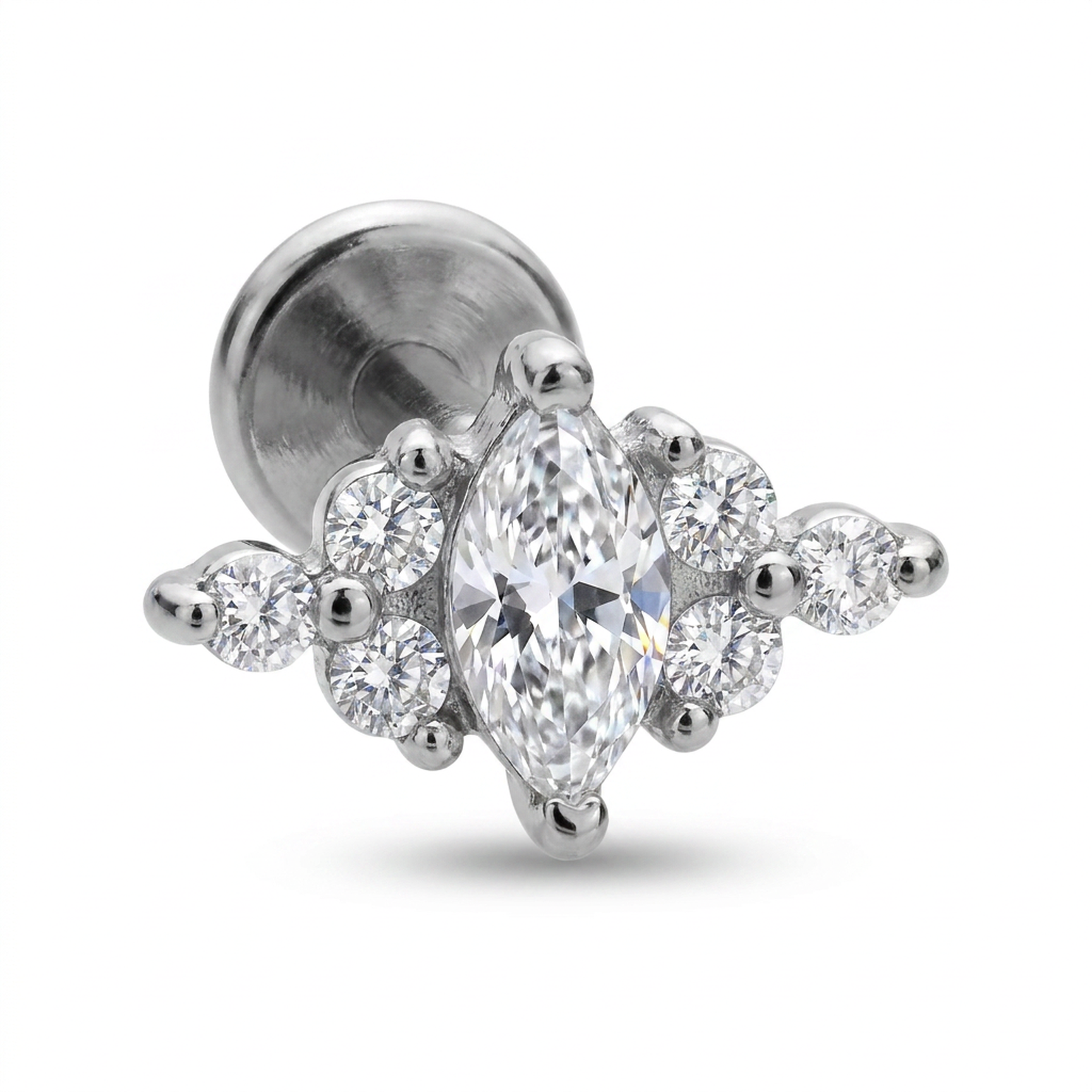 Piercing con zirconi in Acciaio Chirurgico 316L - Piercing per lobo, helix, forward helix, conch, flat, tragus