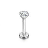 Piercing con zircone in acciaio chirurgico316L- Piercing per Lobo, helix, forward helix, conch, flat, tragus
