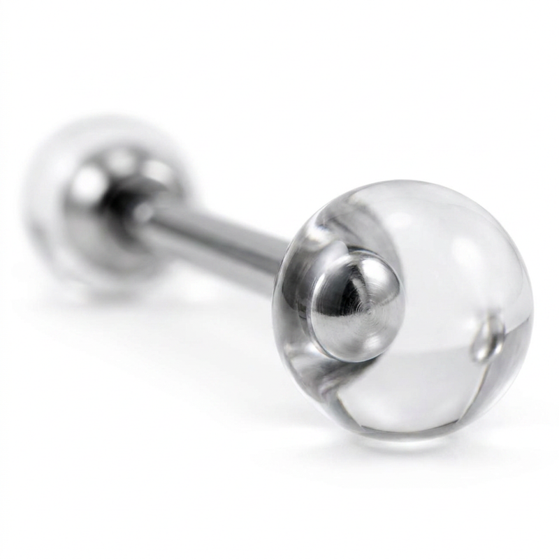 Piercing con palline in pietra in Acciaio Chirurgico 316L - Piercing per Nipple
