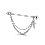 Piercing con catenina pendente in acciaio chirurgico 316L - Piercing per industrial