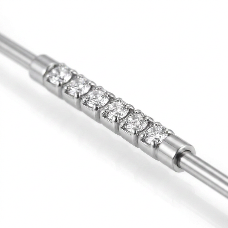 Piercing con zirconi in Acciaio Chirurgico 316L - Piercing per industrial