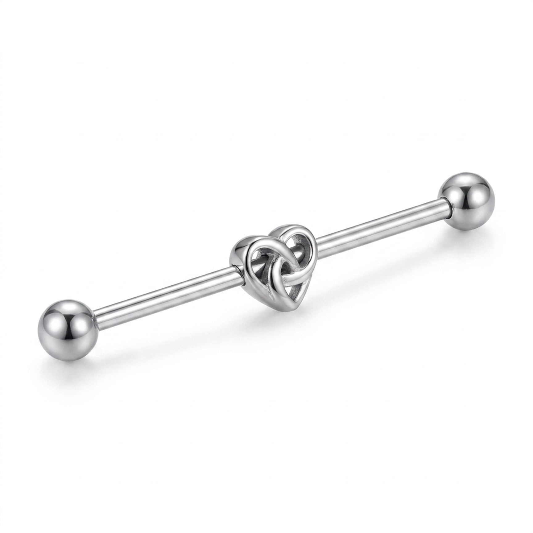 Piercing con cuore annodato in Acciaio Chirurgico 316L - Piercing per industrial