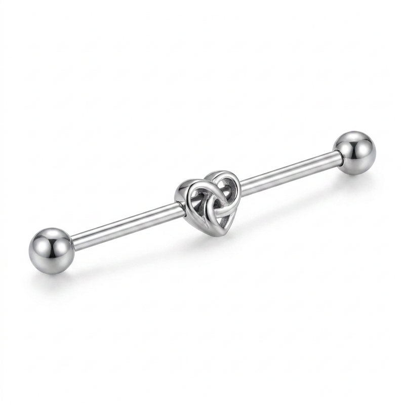 Piercing con cuore annodato in Acciaio Chirurgico 316L - Piercing per industrial