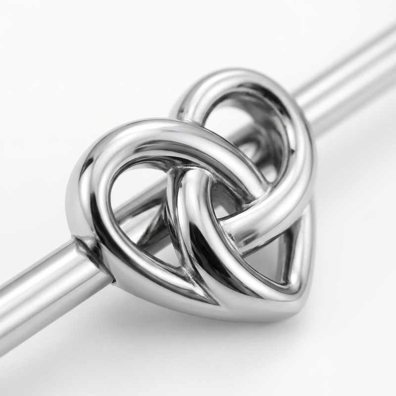 Piercing con cuore annodato in Acciaio Chirurgico 316L - Piercing per industrial