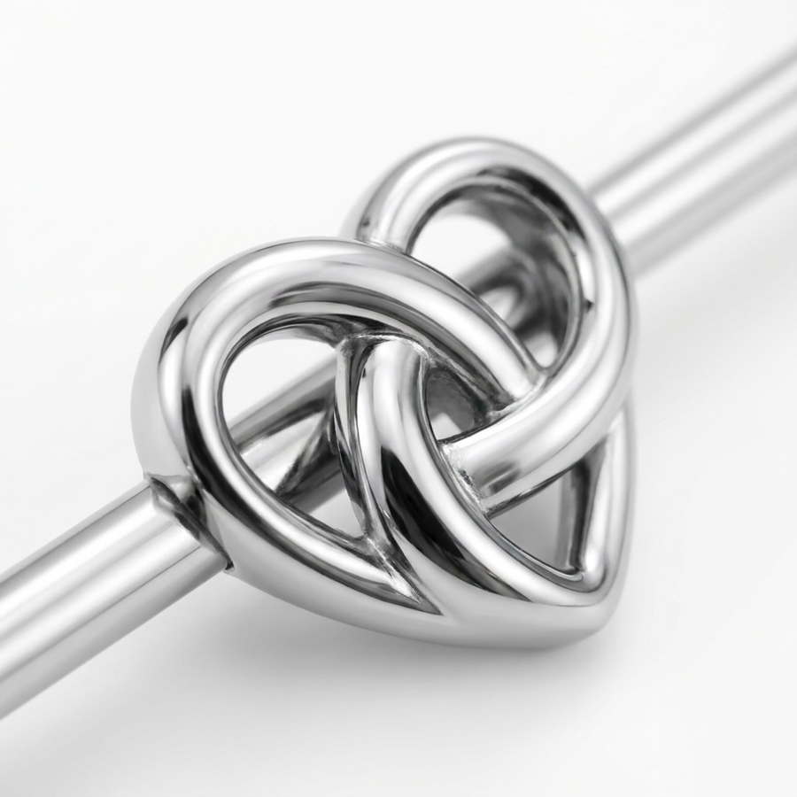 Piercing con cuore annodato in Acciaio Chirurgico 316L - Piercing per industrial
