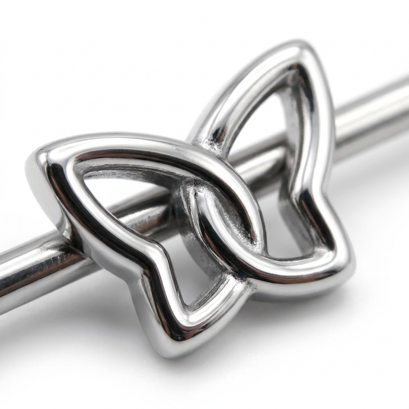 Piercing con farfalla in Acciaio Chirurgico 316L - Piercing per industrial