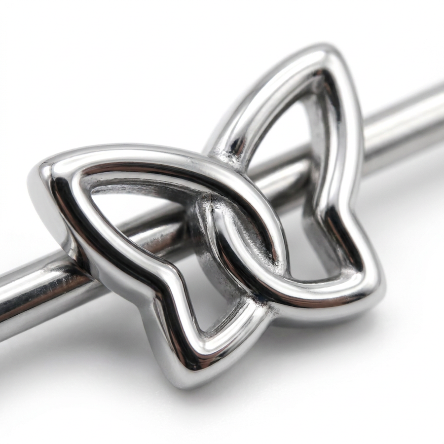 Piercing con farfalla in Acciaio Chirurgico 316L - Piercing per industrial
