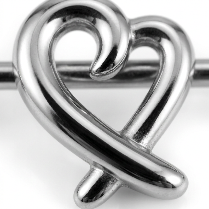 Piercing con cuore in Acciaio Chirurgico 316L - Piercing per industrial