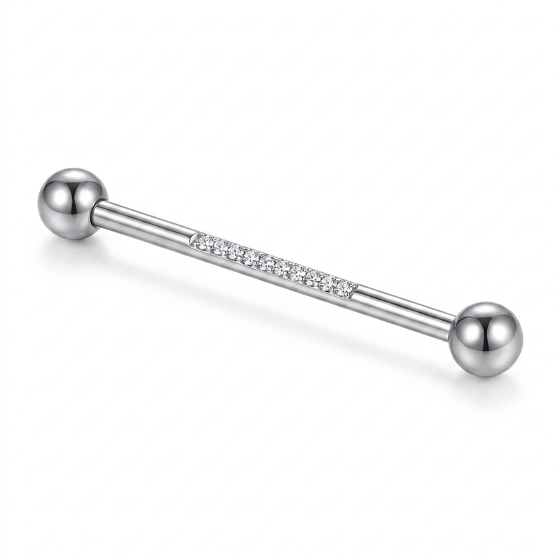 Piercing con zirconi in Acciaio Chirurgico 316L - Piercing per Industrial