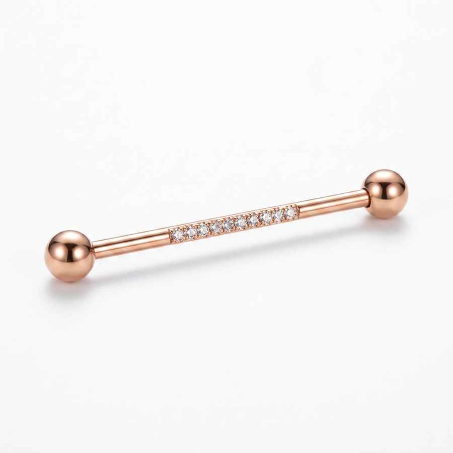 Piercing con zirconi in Acciaio Chirurgico 316L - Piercing per Industrial