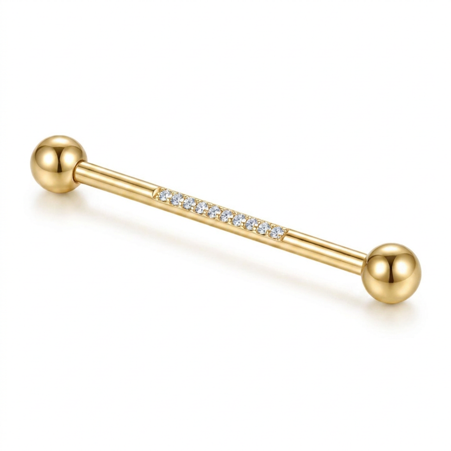 Piercing con zirconi in Acciaio Chirurgico 316L - Piercing per Industrial