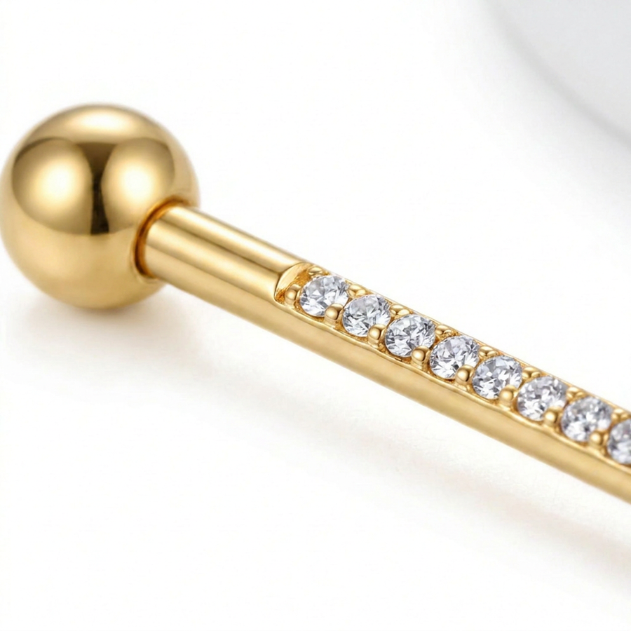 Piercing con zirconi in Acciaio Chirurgico 316L - Piercing per Industrial