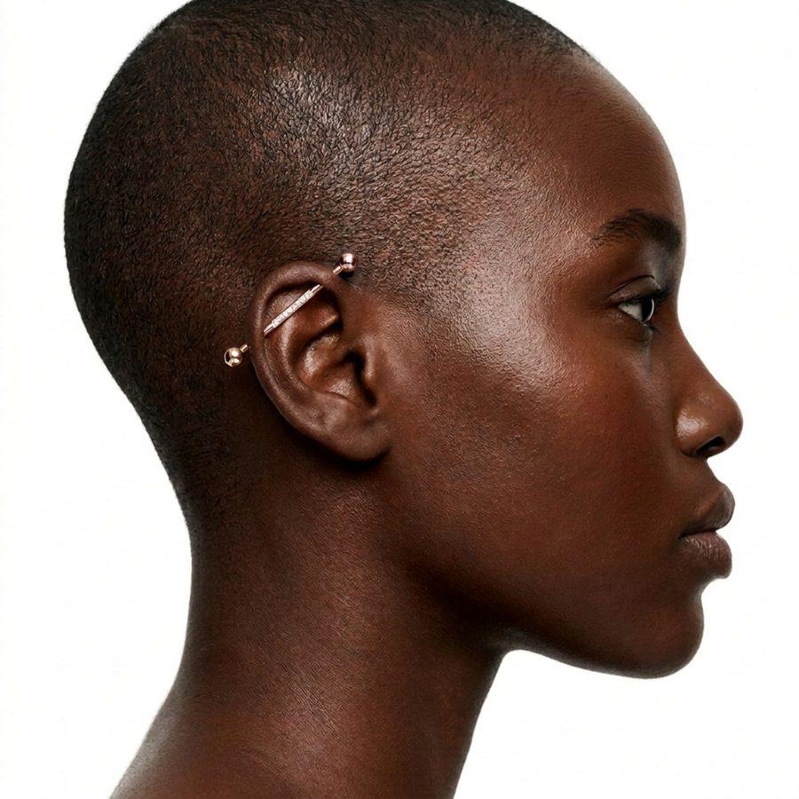 Piercing con zirconi in Acciaio Chirurgico 316L - Piercing per Industrial