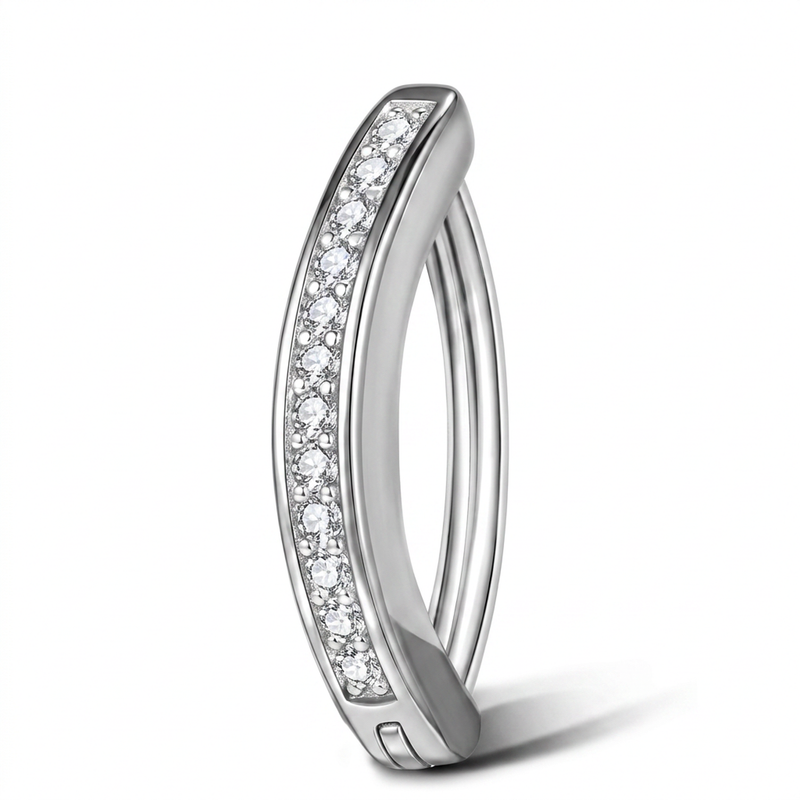 Semicerchio con zirconi in Acciaio Chirurgico 316L - Piercing per ombelico