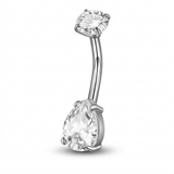 Piercing con zirconi in acciaio chirurgico 316L - Piercing per ombelico