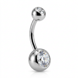 Piercing con zirconi in Acciaio Chirurgico 316L - Piercing per ombelico