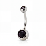 Piercing con zirconi in acciaio chirurgico 316L - Piercing per ombelico