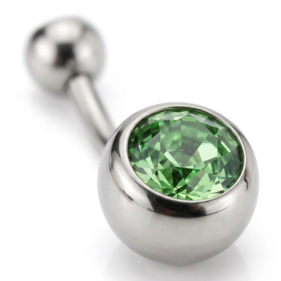 Piercing con zirconi in acciaio chirurgico 316L - Piercing per ombelico