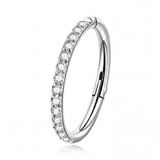 Piercing cerchietto con zirconi in acciaio chirurgico 316L - Piercing per naso