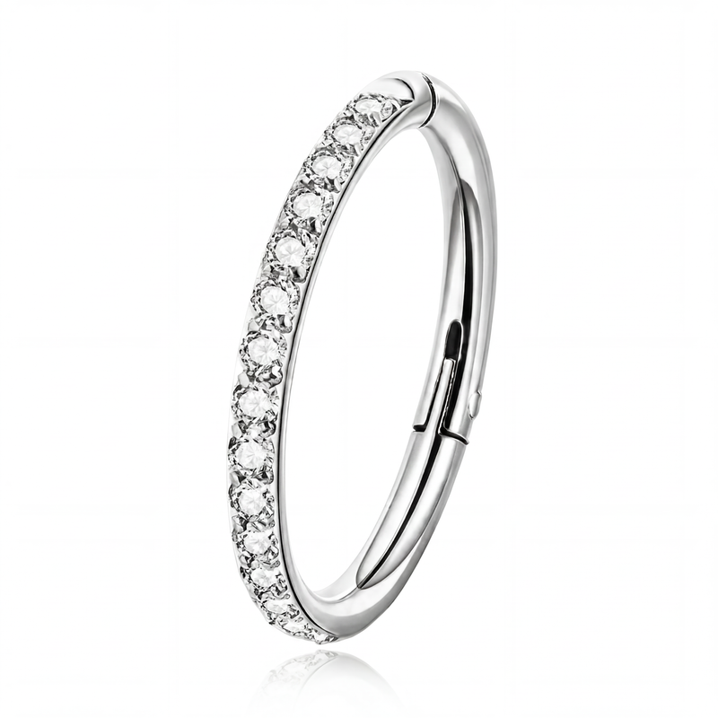 Cerchietto con zirconi in Acciaio Chirurgico 316L - Piercing per nostril