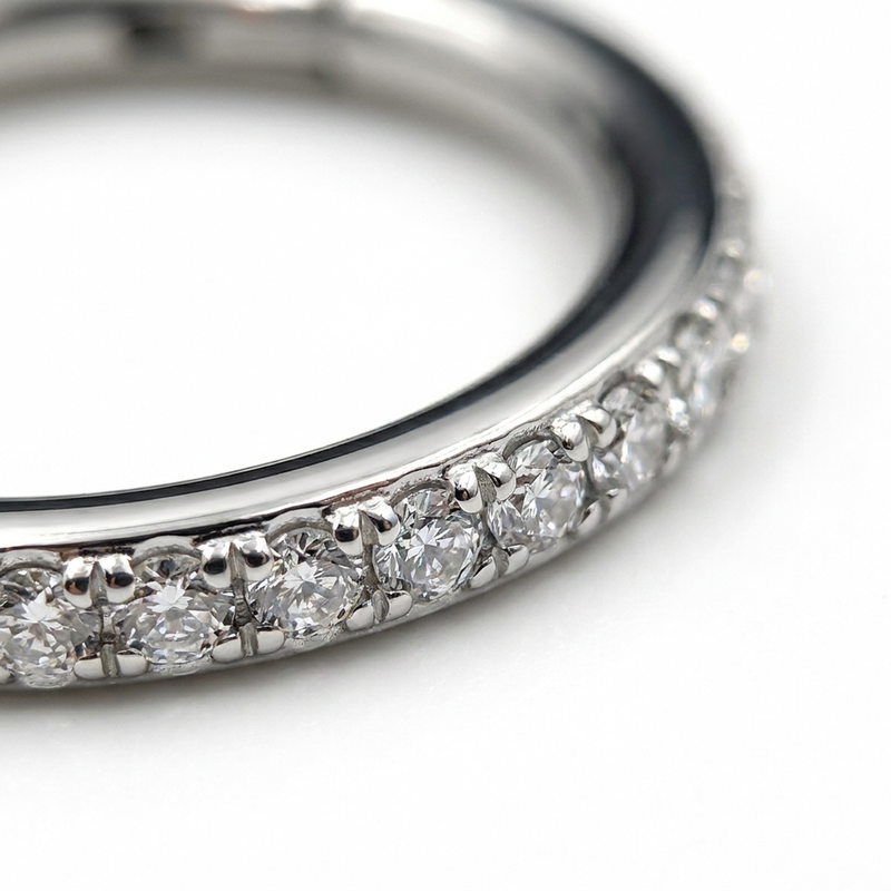 Piercing cerchietto con zirconi in acciaio chirurgico 316L - Piercing per naso