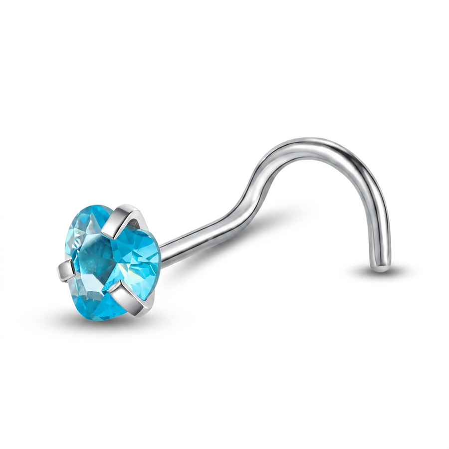 Piercing con zircone a forma di cuore, stella, cerchio e quadrato in Acciaio Chirurgico 316L - Piercing per naso