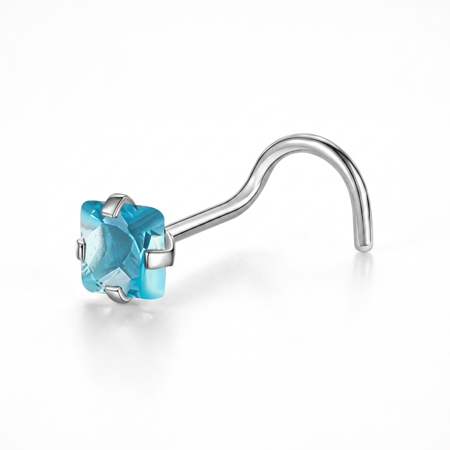 Piercing con zircone a forma di cuore, stella, cerchio e quadrato in Acciaio Chirurgico 316L - Piercing per naso