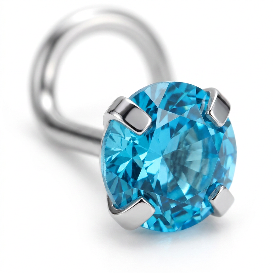 Piercing con zircone a forma di cuore, stella, cerchio e quadrato in Acciaio Chirurgico 316L - Piercing per naso